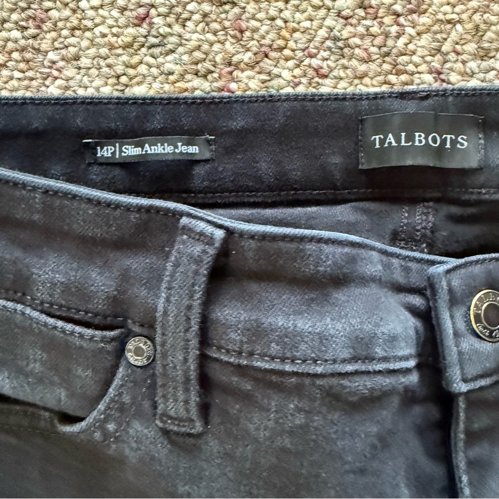 Talbots slim ankle black jeans 14p - Picture 3 of 9